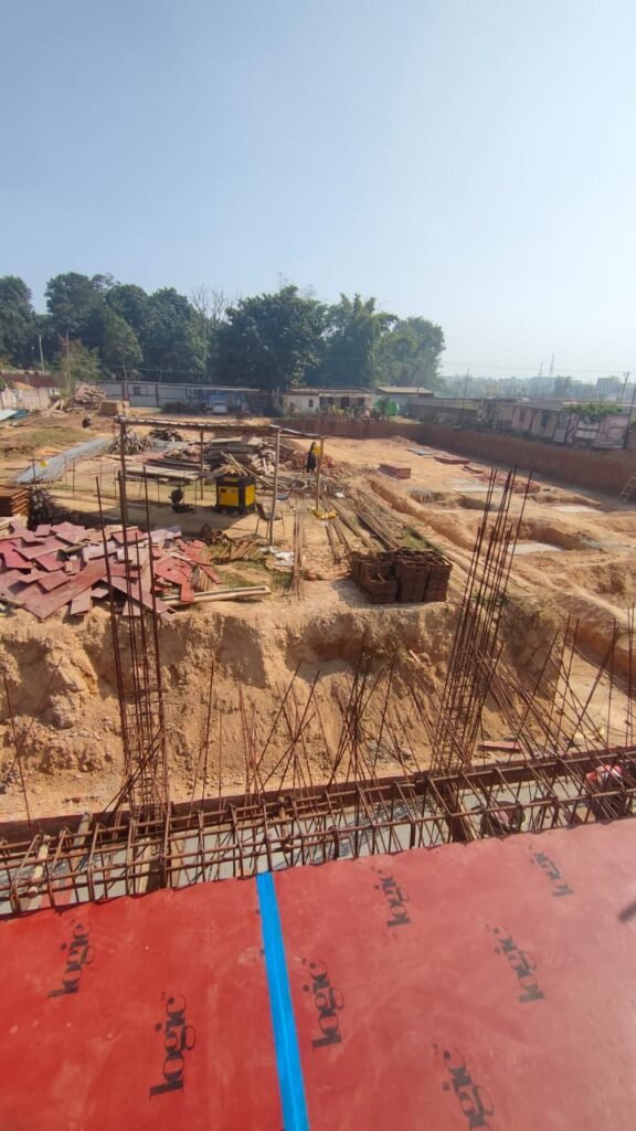 Bariatu site Civil building construction work in progress by Mallick Constructions Ranchi