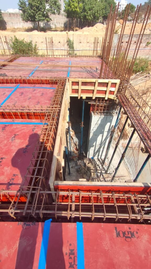 Bariatu site Civil building construction work in progress by Mallick Constructions Ranchi